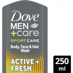 Jumbo Dove Men+Care Sport Care 3-in-1 Douchegel Active+Fresh 250 ml aanbieding
