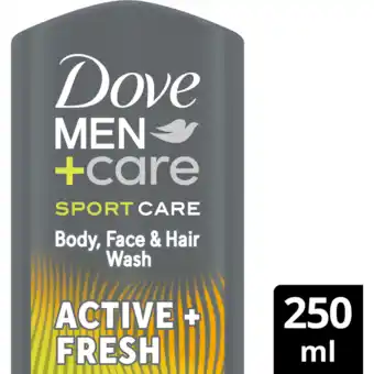 Jumbo Dove Men+Care Sport Care 3-in-1 Douchegel Active+Fresh 250 ml aanbieding