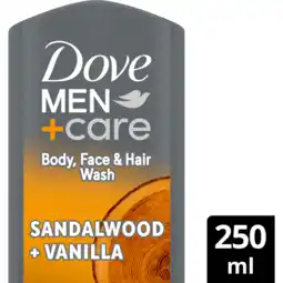 Jumbo Dove Men+Care 3-in-1 Douchegel Sandalwood + Vanilla 250 ml aanbieding