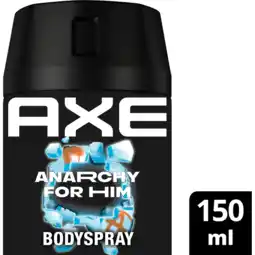 Jumbo AXE Deodorant Bodyspray Anarchy for Him 150 ml aanbieding