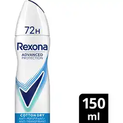 Jumbo Rexona Women Advanced Protection Anti-Transpirant Spray Cotton Dry 150 ml aanbieding