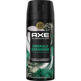 Jumbo AXE Fine Fragrance Collection Premium Deodorant Bodyspray Emerald Geranium 150 ml aanbieding