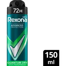 Jumbo Rexona Advanced Protection Anti-Transpirant Deodorant Spray Quantum Dry 150 ml aanbieding