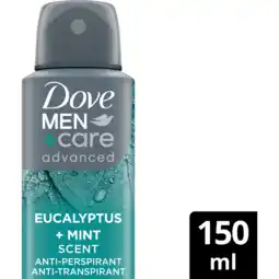 Jumbo Dove Men+Care Advanced Anti-Transpirant Deodorant Spray Eucalyptus + Mint 150 ml aanbieding
