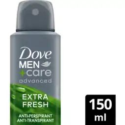Jumbo Dove Men+Care Advanced Anti-Transpirant Deodorant Spray Extra Fresh 150 ml aanbieding