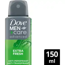 Jumbo Dove Men+Care Advanced Anti-Transpirant Deodorant Spray Extra Fresh 150 ml aanbieding