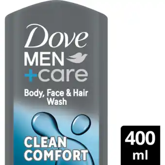 Jumbo Dove Men+Care 3-in-1 Verzorgende Douchegel Clean Comfort 400 ml aanbieding