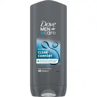 Jumbo Dove Men+Care 3-in-1 Verzorgende Douchegel Clean Comfort 400 ml aanbieding