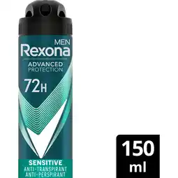 Jumbo Rexona Men Advanced Protection Anti-Transpirant Deodorant Spray Sensitive 150 ml aanbieding