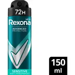 Jumbo Rexona Men Advanced Protection Anti-Transpirant Deodorant Spray Sensitive 150 ml aanbieding