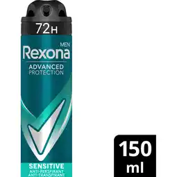 Jumbo Rexona Men Advanced Protection Anti-Transpirant Deodorant Spray Sensitive 150 ml aanbieding
