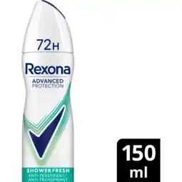 Jumbo Rexona Women Advanced Protection Anti-Transpirant Spray Shower Fresh 150 ml aanbieding