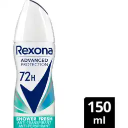 Jumbo Rexona Women Advanced Protection Anti-Transpirant Spray Shower Fresh 150 ml aanbieding