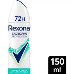 Jumbo Rexona Women Advanced Protection Anti-Transpirant Spray Shower Fresh 150 ml aanbieding