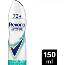 Jumbo Rexona Women Advanced Protection Anti-Transpirant Spray Shower Fresh 150 ml aanbieding