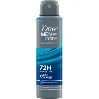 Jumbo Dove Men+Care Advanced Anti-Transpirant Deodorant Spray Clean Comfort 150 ml aanbieding
