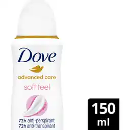 Jumbo Dove Advanced Care Anti-Transpirant Deodorant Spray Soft Feel 150 ml aanbieding