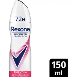 Jumbo Rexona Women Advanced Protection Anti-Transpirant Spray Biorythm 150 ml aanbieding