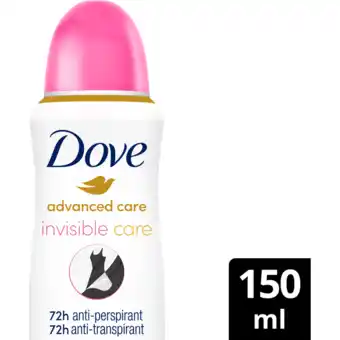 Jumbo Dove Advanced Care Anti-Transpirant Deodorant Spray Invisible Care 150 ML aanbieding