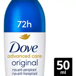 Jumbo Dove Advanced Care Anti-Transpirant Deodorant Roller Original 50 ML aanbieding