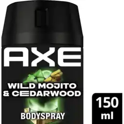 Jumbo Axe Deodorant Bodyspray Wild Mojito & Cedarwood 150 ml aanbieding