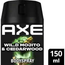 Jumbo Axe Deodorant Bodyspray Wild Mojito & Cedarwood 150 ml aanbieding