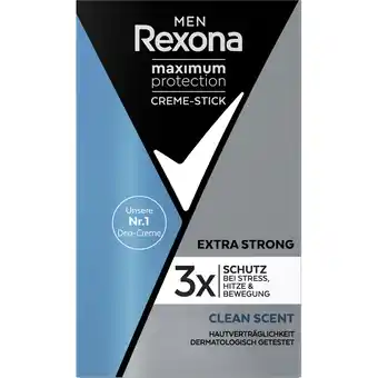 Jumbo Rexona Men Maximum Protection Anti-Transpirant Crème Stick Clean Scent 45 ml aanbieding