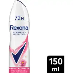 Jumbo Rexona Women Advanced Protection Anti-Transpirant Spray Bright Bouquet 150 ML aanbieding