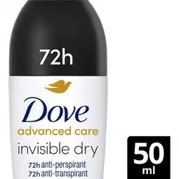 Jumbo Dove Advanced Care Deodorant Roller Invisible Dry 50 ML aanbieding