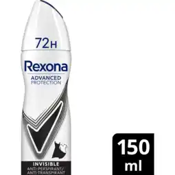 Jumbo Rexona Women Advanced Protection Anti-Transpirant Spray Invisible 150 ml aanbieding