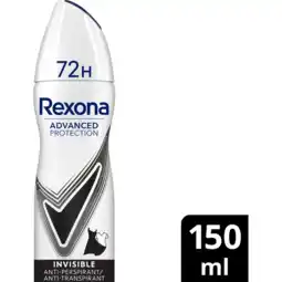 Jumbo Rexona Women Advanced Protection Anti-Transpirant Spray Invisible 150 ml aanbieding