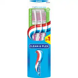 Jumbo Aquafresh Clean & Flex Hard dagelijkse Tandenborstel 2+1 gratis, in 100% plasticvrije verpakking aanbieding
