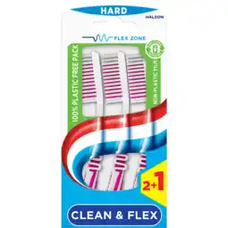 Jumbo Aquafresh Clean & Flex Hard dagelijkse Tandenborstel 2+1 gratis, in 100% plasticvrije verpakking aanbieding