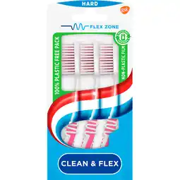 Jumbo Aquafresh Clean & Flex Hard dagelijkse Tandenborstel 2+1 gratis, in 100% plasticvrije verpakking aanbieding