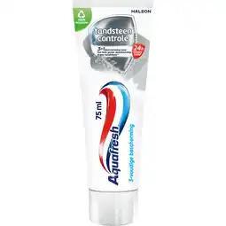 Jumbo Aquafresh Tandsteen Controle Tandpasta voor gezonde tanden 75ml, recyclebare plastic tube en dop aanbieding