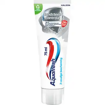 Jumbo Aquafresh Tandsteen Controle Tandpasta voor gezonde tanden 75ml, recyclebare plastic tube en dop aanbieding