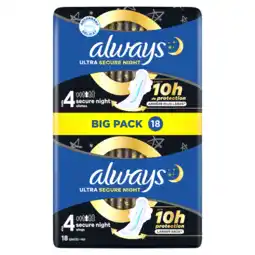 Jumbo Always Ultra Maandverbanden Secure Night (maat 4) aanbieding