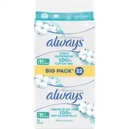 Jumbo Always Cotton Protection Normal Maandverband x22 aanbieding