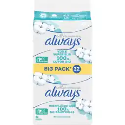 Jumbo Always Cotton Protection Normal Maandverband x22 aanbieding
