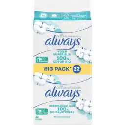 Jumbo Always Cotton Protection Normal Maandverband x22 aanbieding