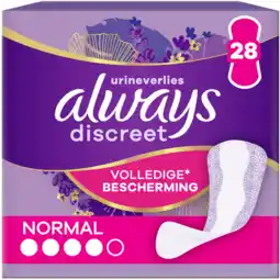 Jumbo Always Discreet Inlegkruisjes Voor Urineverlies Normal X28 aanbieding