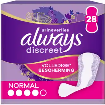 Jumbo Always Discreet Inlegkruisjes Voor Urineverlies Normal X28 aanbieding