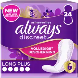 Jumbo Always Discreet Inlegkruisjes Voor Urineverlies Long Plus 24 aanbieding