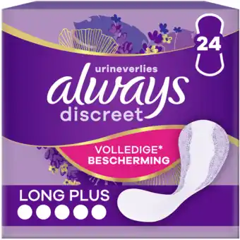 Jumbo Always Discreet Inlegkruisjes Voor Urineverlies Long Plus 24 aanbieding