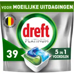 Jumbo Dreft Platinum All In One Vaatwastabletten, Original, 39 Capsules aanbieding