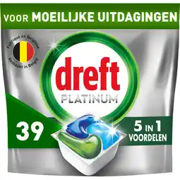 Jumbo Dreft Platinum All In One Vaatwastabletten, Original, 39 Capsules aanbieding