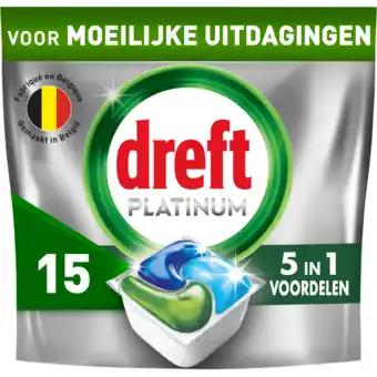 Jumbo Dreft Platinum All In One Vaatwastabletten, Original, 15 Capsules aanbieding