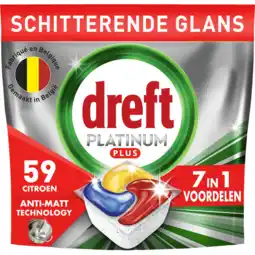 Jumbo Dreft Platinum Plus All In One Vaatwastabletten Anti-dofheidstechnologie 59 X aanbieding