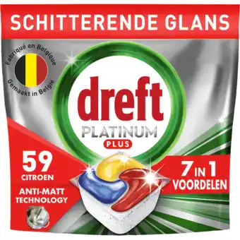 Jumbo Dreft Platinum Plus All In One Vaatwastabletten Anti-dofheidstechnologie 59 X aanbieding