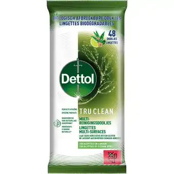 Jumbo Dettol Tru Clean Multi-Reinigingsdoekjes Eucalyptus en Limoen 48 Doekjes aanbieding